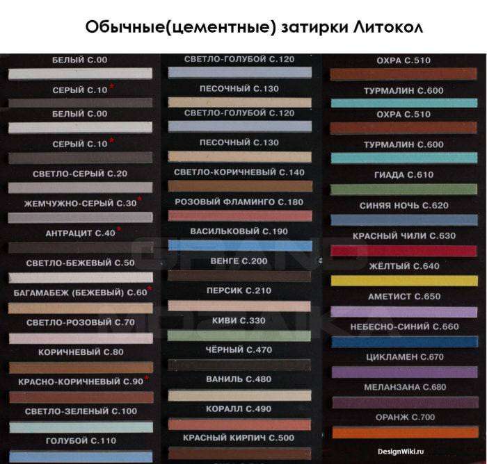 Цветовая гамма затирок Litokol Litochrom