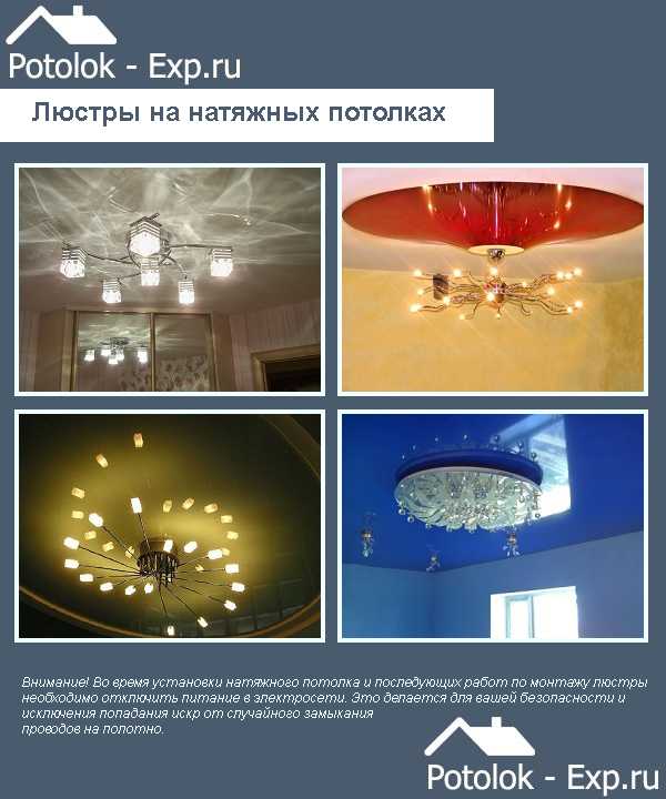 Люстра на натяжном потолке