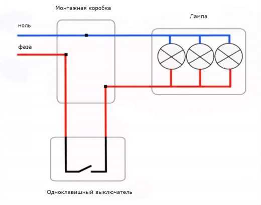 Схема подключения двух или более лампочек к обычному выключателю света