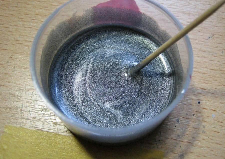 Разбавление серебряной краски