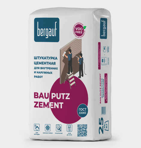 Цементная штукатурка Bergauf Bau Putz Zement, 25 кг