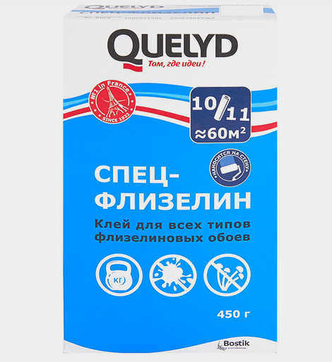 Клей для обоев на нетканой основе Quelyd для поверхностей площадью до 60 м²
