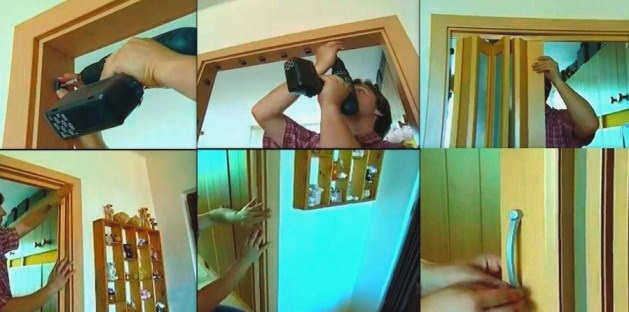 Установка складной двери 