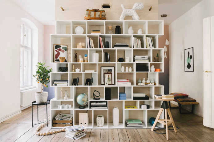 Книжный шкаф в качестве разделителя комнаты