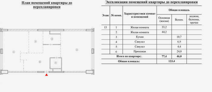 Вот пример утвержденного проекта переоборудования с кухней-столовой