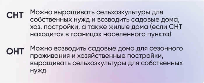 Что можно строить на участках СНТ и ОНТ?