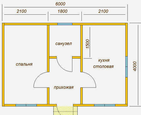 Планировка дома 4 x 6