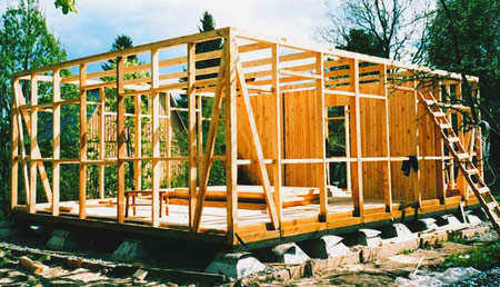 Сборная конструкция каркасного дома 4 x 6