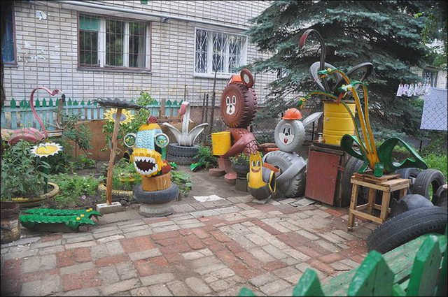 композиция из шин