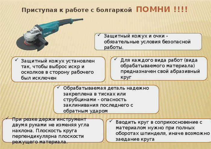 Правила использования электрической шлифовальной машины