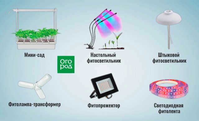 Виды фитоламп