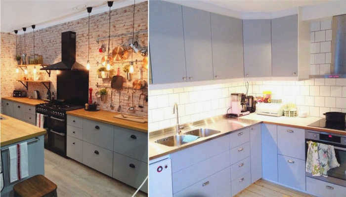 Серая кухня Ikea Method Veddinge