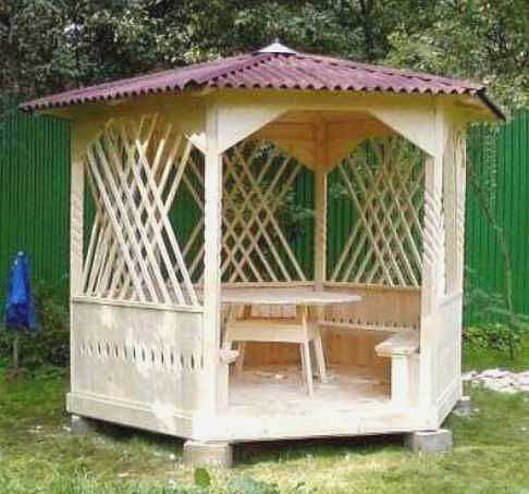 Схема беседки с шатровой крышей