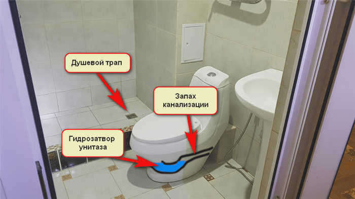 Установка сифона для удаления запахов в туалете