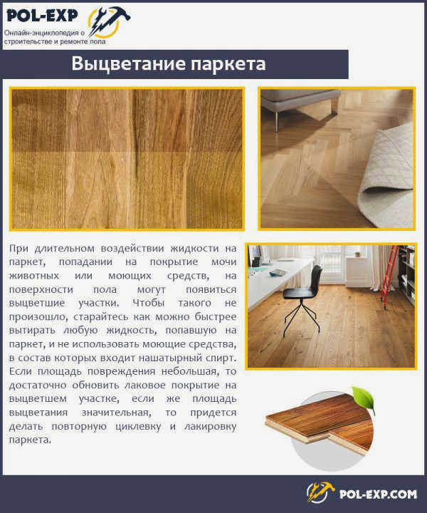 Выцветание паркета
