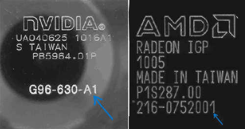 Обозначения на графических чипсетах NVIDIA и AMD