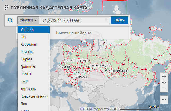 ЗОУИТ на карте Росреестра