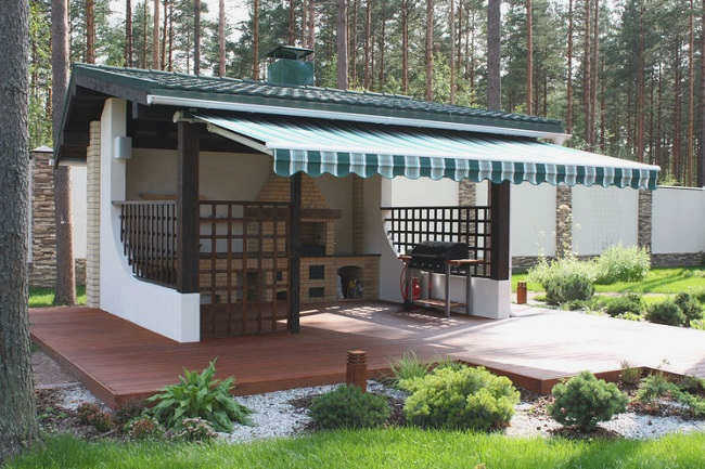 крытая зона барбекю