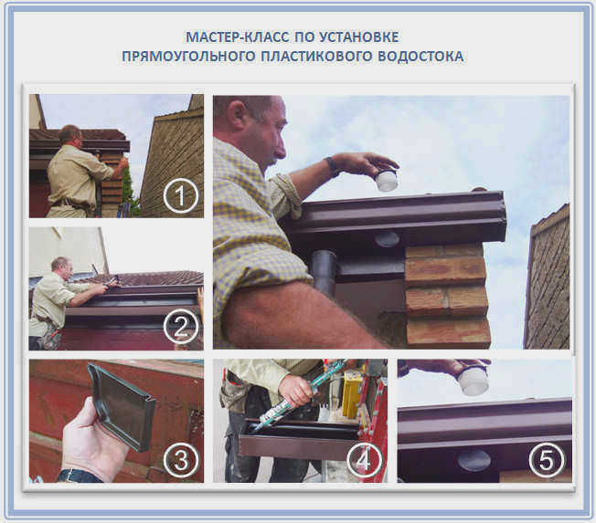 Мастер-класс по установке прямоугольного пластикового водостока