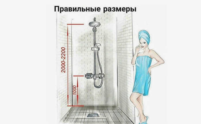Высота смесителя для душа от пола