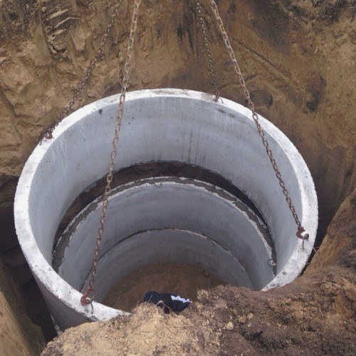 Установка бетонных колец