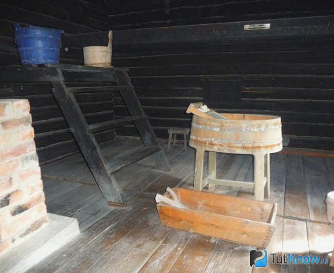 Совмещенная парная и прачечная в бане по-черному