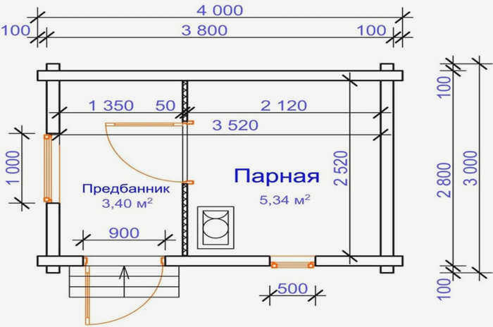 Пример планировки небольшого помещения