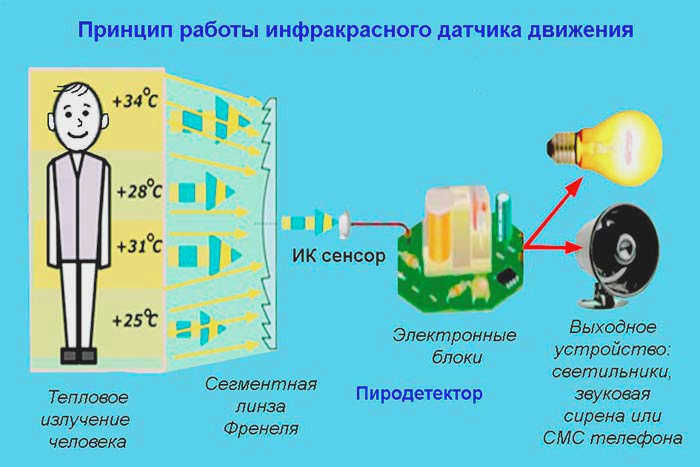 Принцип работы инфракрасного детектора движения