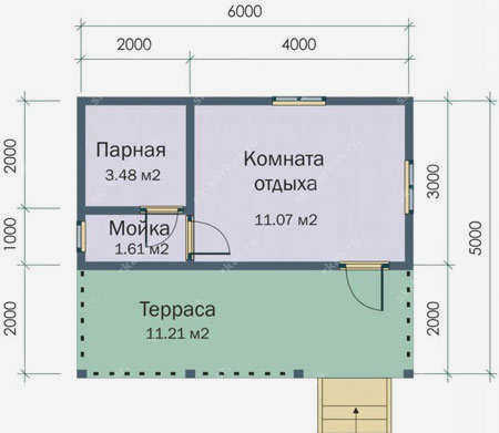планировка сауны 5х6