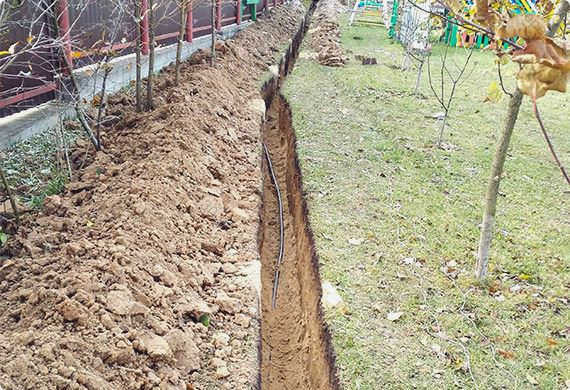 Перемещение подземной газовой трубы