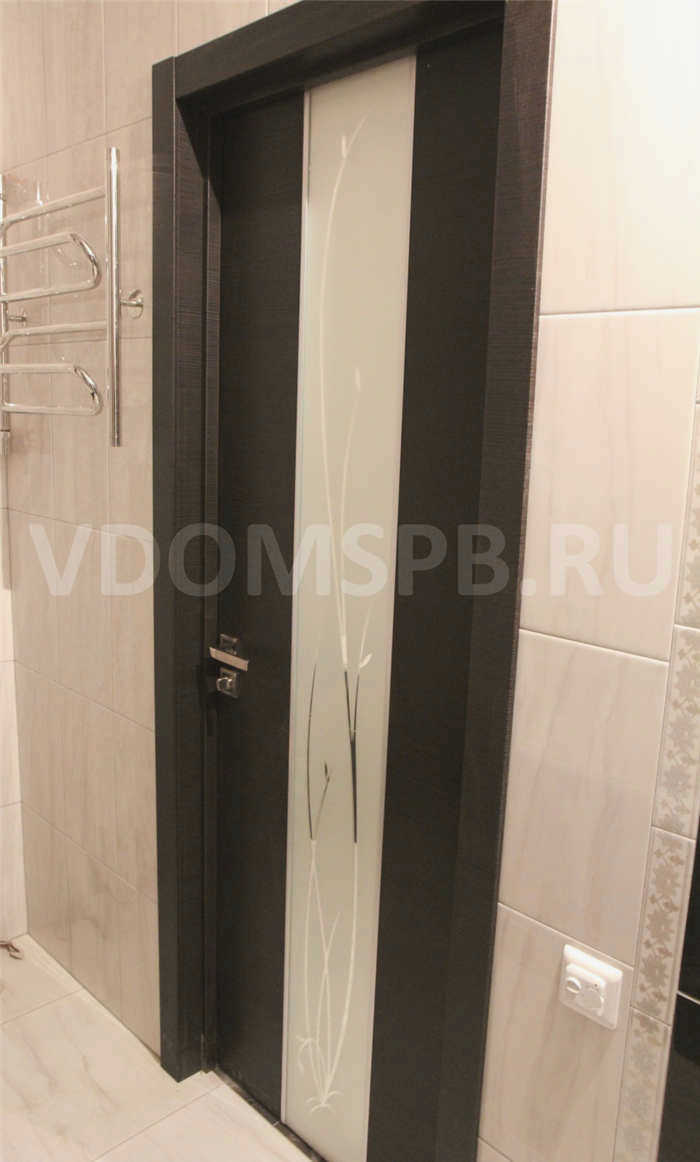 Межкомнатная дверь шпонированная "Амальфи" Жемчуг (натуральный шпон) Художественное остекление