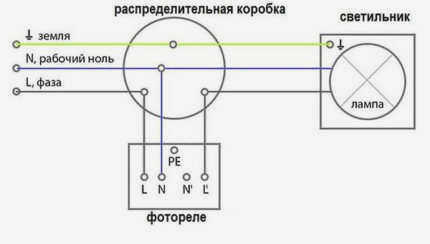 Схема подключения датчика уличного освещения