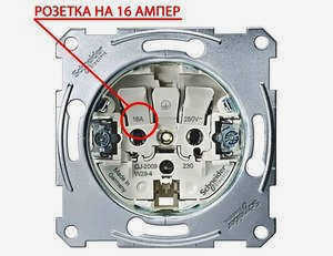 Розетка 16 А - конструкция