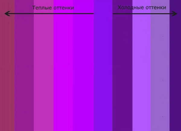 Оттенки фиолетового. Палитра, фото с названиями