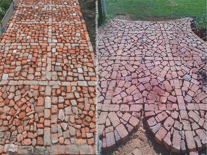 Шаблоны из обрезков кирпича