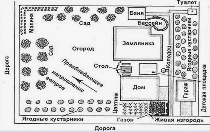 планировка сада и огорода на участке