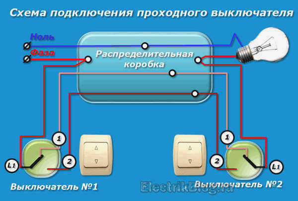 Схема подключения выключателя с петлей