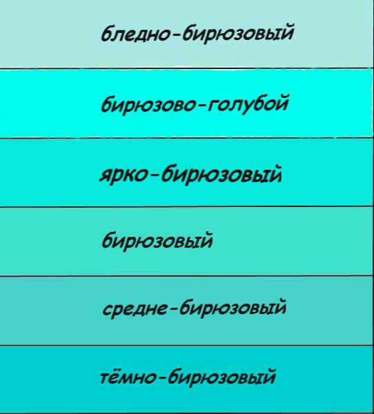 Оттенки бирюзового