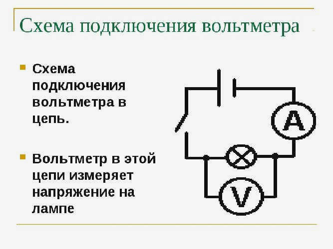 Назначение вольтметра и схема подключения вольтметра для измерения напряжения