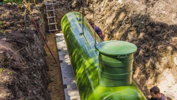 Опускание самого газгольдера