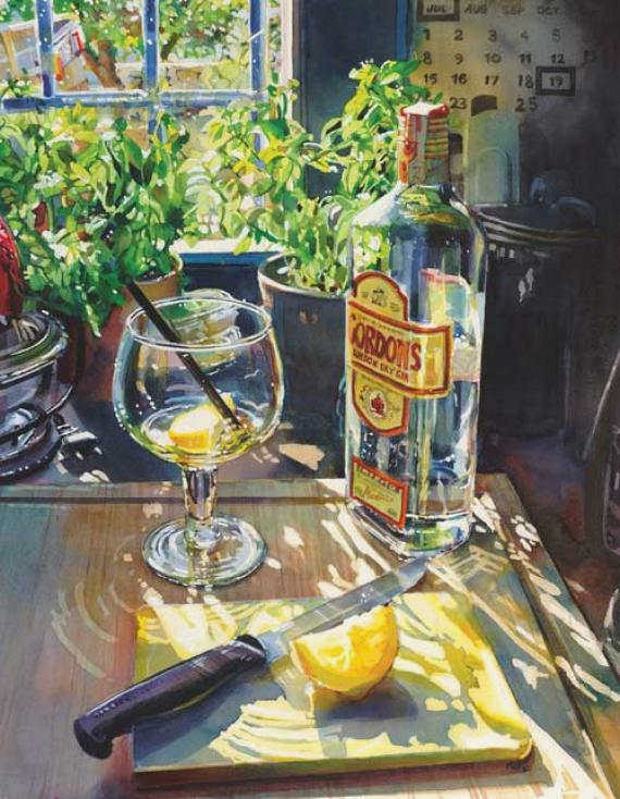 Как нарисовать бокал акварелью