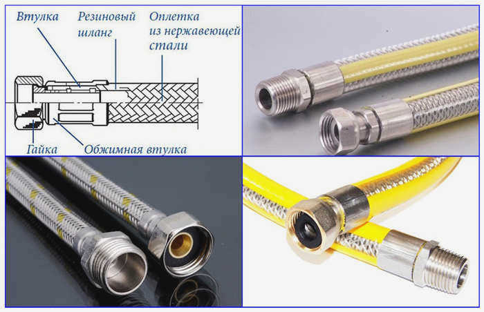 Газовые шланги с резиновой оплеткой
