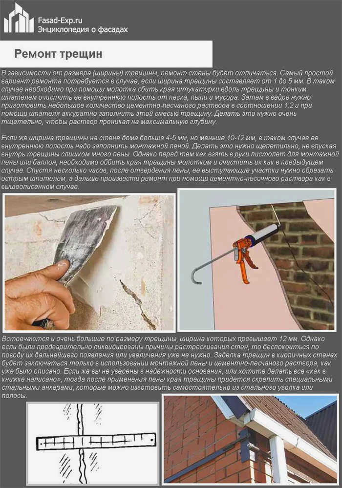 Ремонт трещин