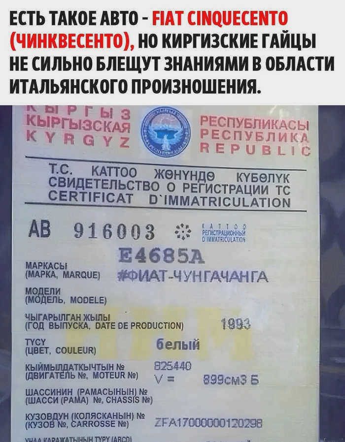 Чунга-чунга, весело жить! Документы, Юмор, Картинка с текстом, Фиат, Повторение