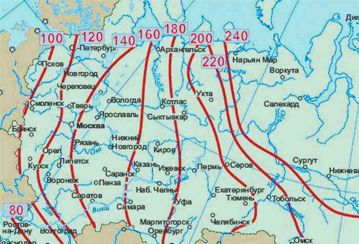 8 Нормативная глубина проникновения мороза. карта