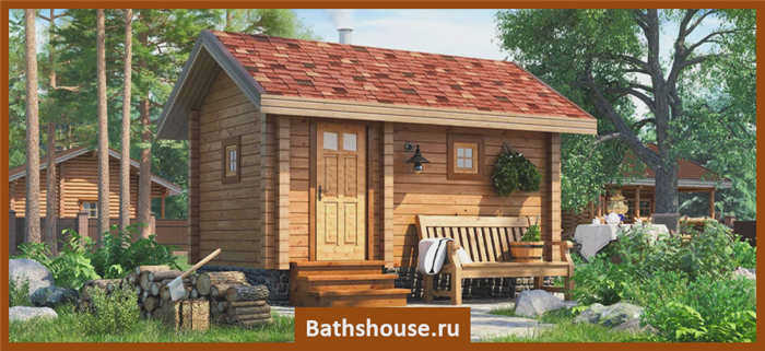 Сауна с деревянной конструкцией