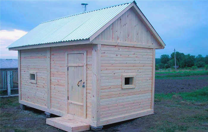 Открытая каркасная сауна