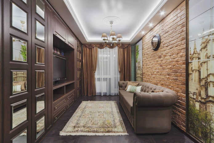 Прямоугольная гостиная 16 м²