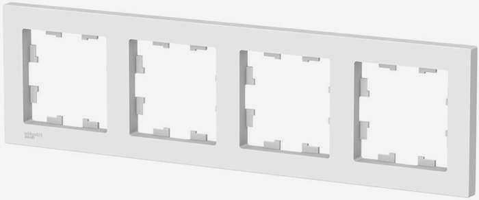 Schneider Electric AtlasDesign ATN000104 маскирующая рамка. 4x ABS-пластик белый