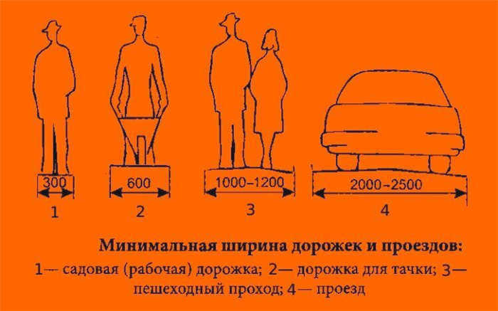 Минимальная ширина садовых дорожек на даче